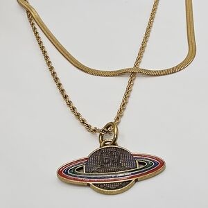 Gucci Gold Pendant Necklace. Atolea 18kt Gold PVD , Stainless Stell Chain.